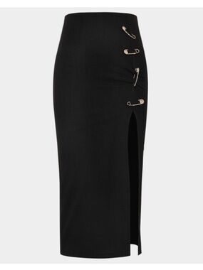 MICAS Black Safety Pin Detail Skirt
